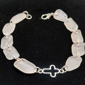 Sea Glass Cross Bracelet
